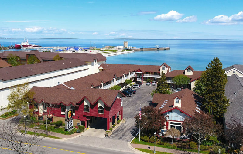 Aerial View of the Super 8 Beachfront Hotel