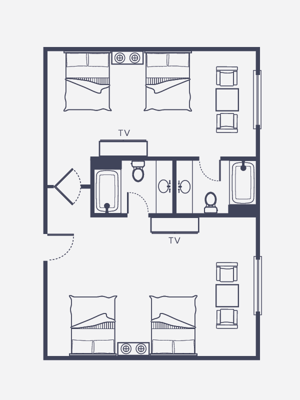 Executive Suite - Two Bedrooms & Two Bathrooms