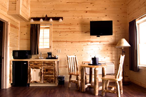 Mackinac Loft Cabins Two Story Cabin Kitchenette