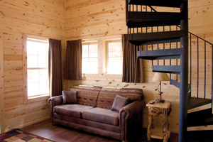 Mackinac Loft Cabins Two Story Cabin Seating Area